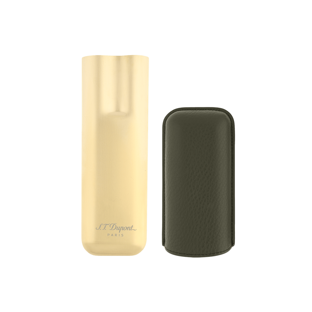 Dupont Leather Cigar Case - Khaki