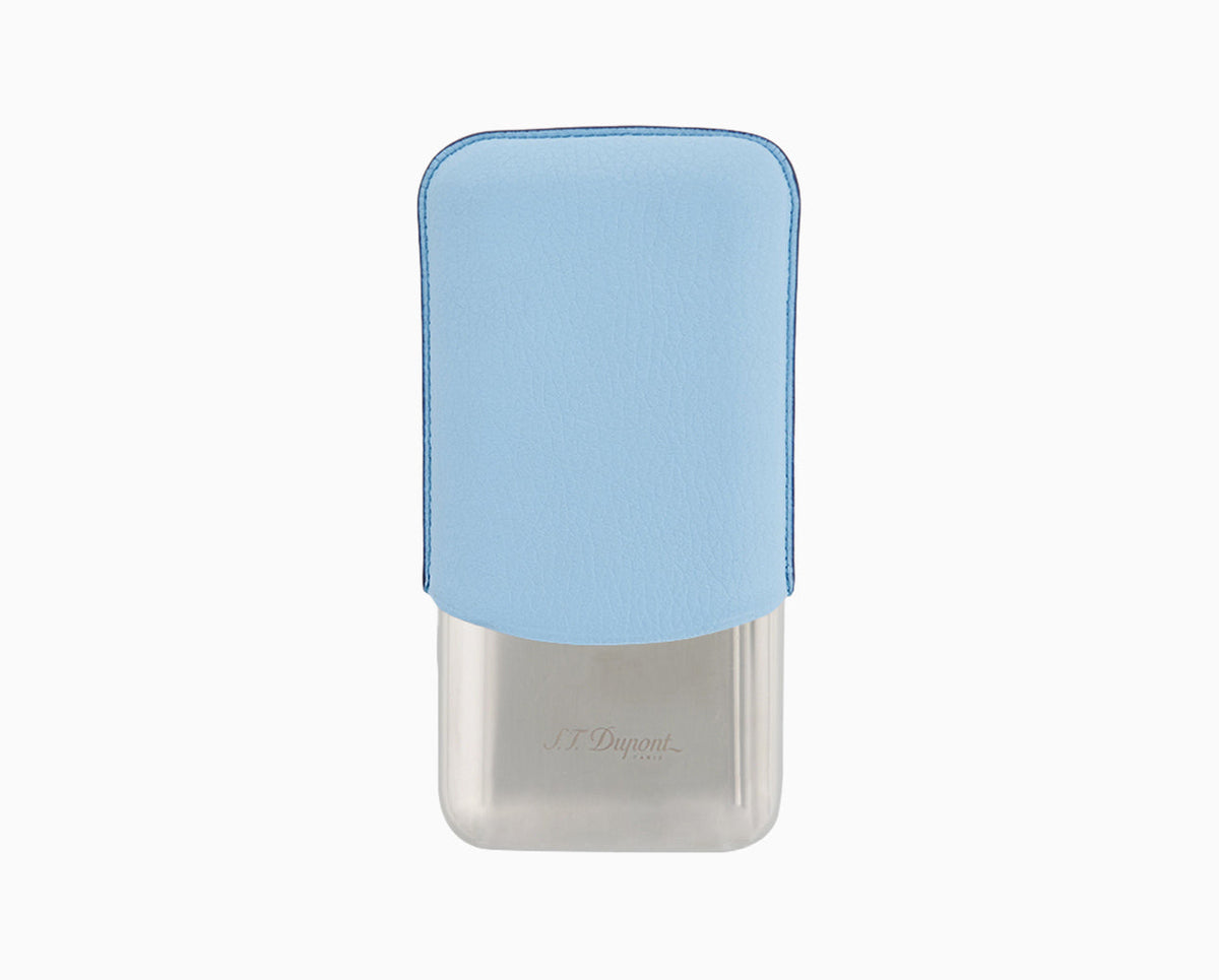 Dupont Leather Cigar Case - Turquoise