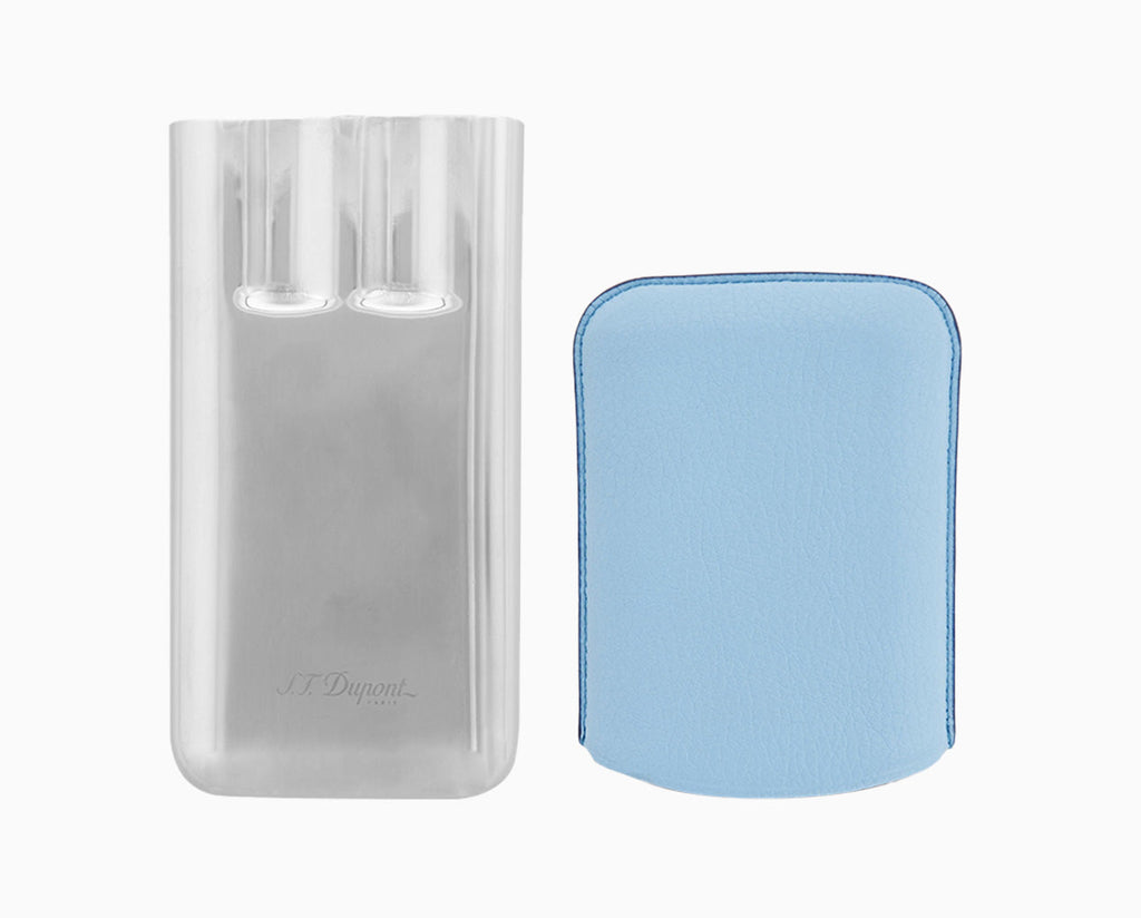 Dupont Leather Cigar Case - Turquoise