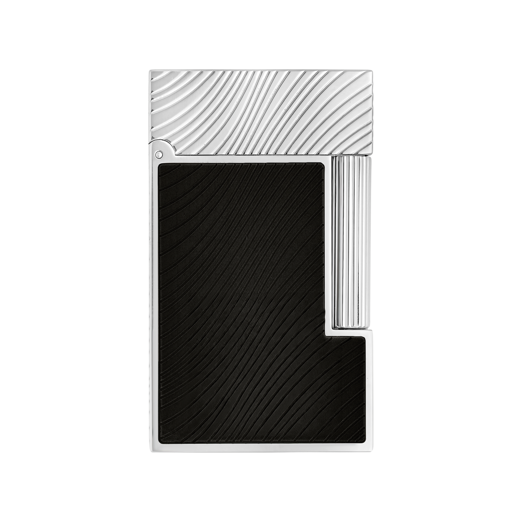 Dupont Line 2 Horse mane guilloche Lighter - Black