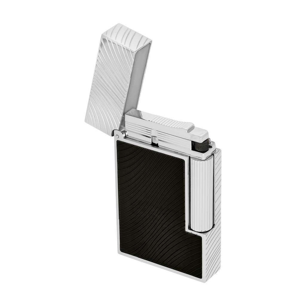 Dupont Line 2 Horse mane guilloche Lighter - Black