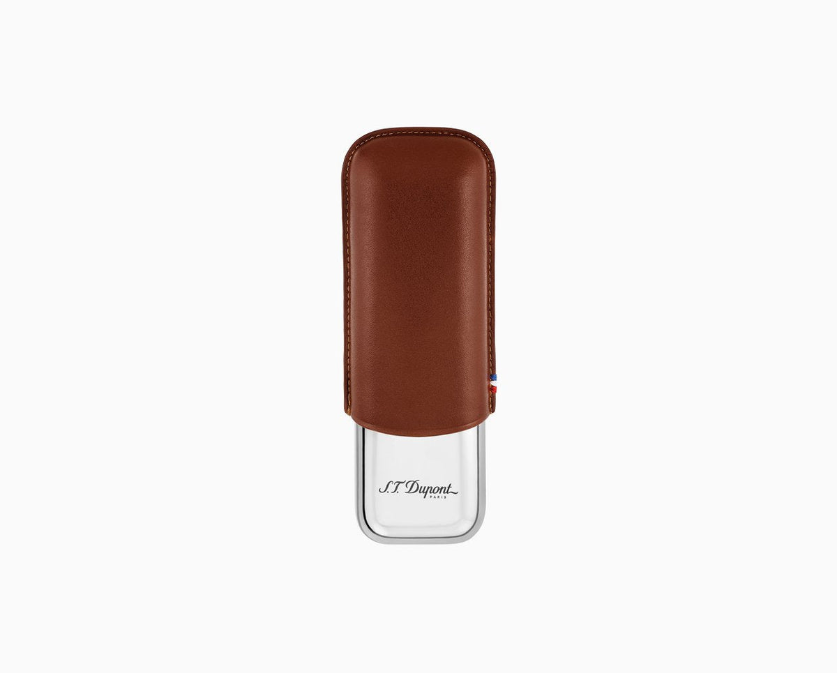 Dupont Leather Cigar Case - Brown